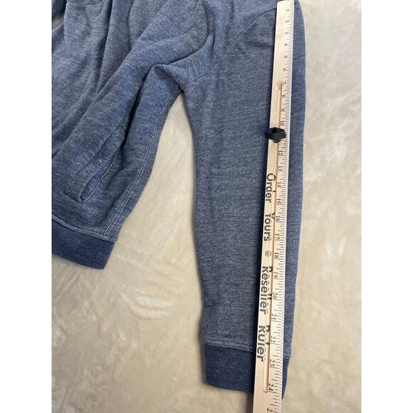 Everlane Mens Hooded Zip Up Heather Blue Sweater XL - Picture 3 of 10